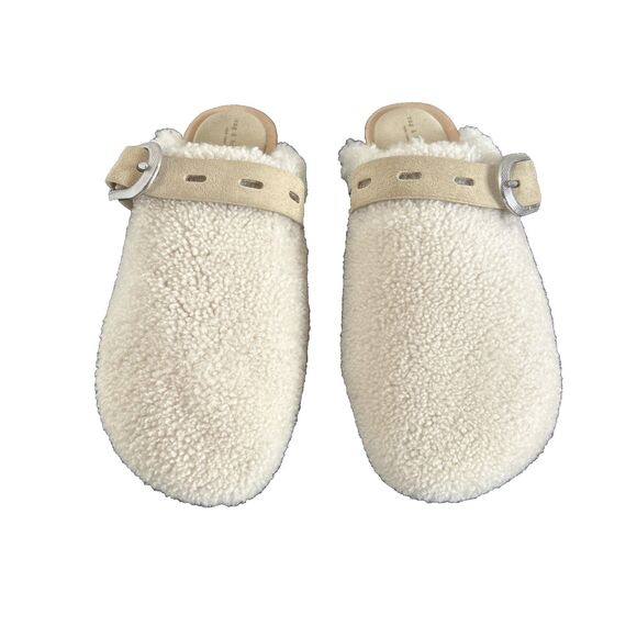 Rag & Bone Ansley Slide Shearling Shoe/Clog/Slide Antique White Size 10/40 - Picture 2 of 8